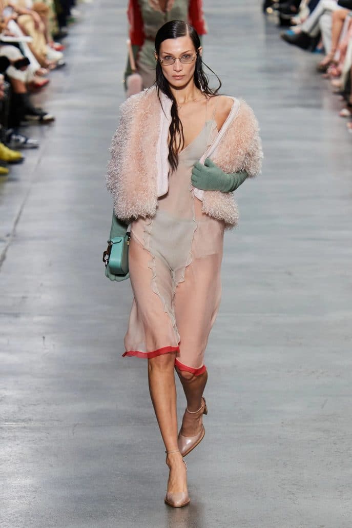 Strapless dress trend at Fendi FW22 Fashion Week