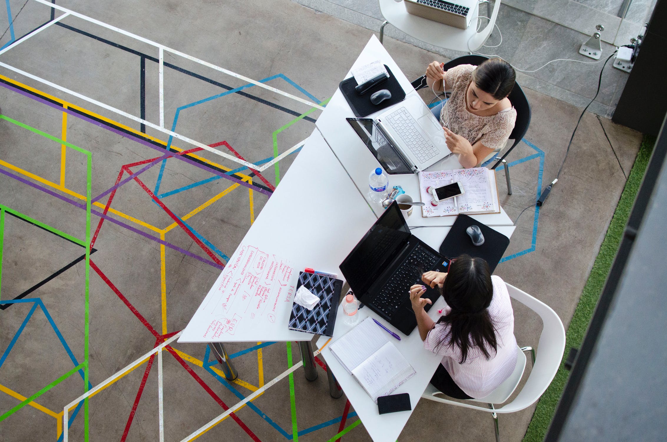 People working in an open space office