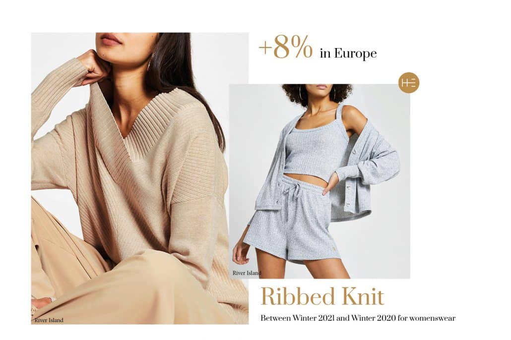 Heuritech forecasts the ribbed knit trend for Winter 2021 in Europe