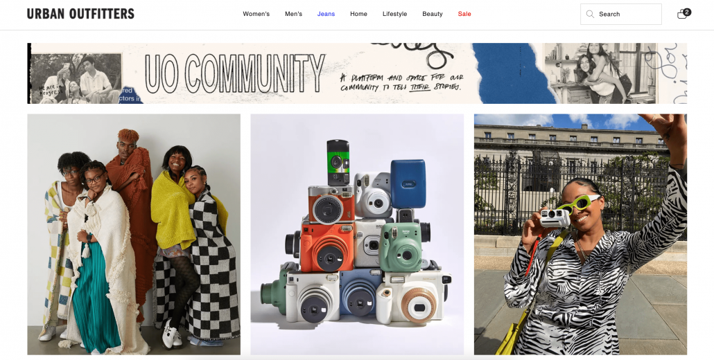 Urban Outfitters community for its consumers 